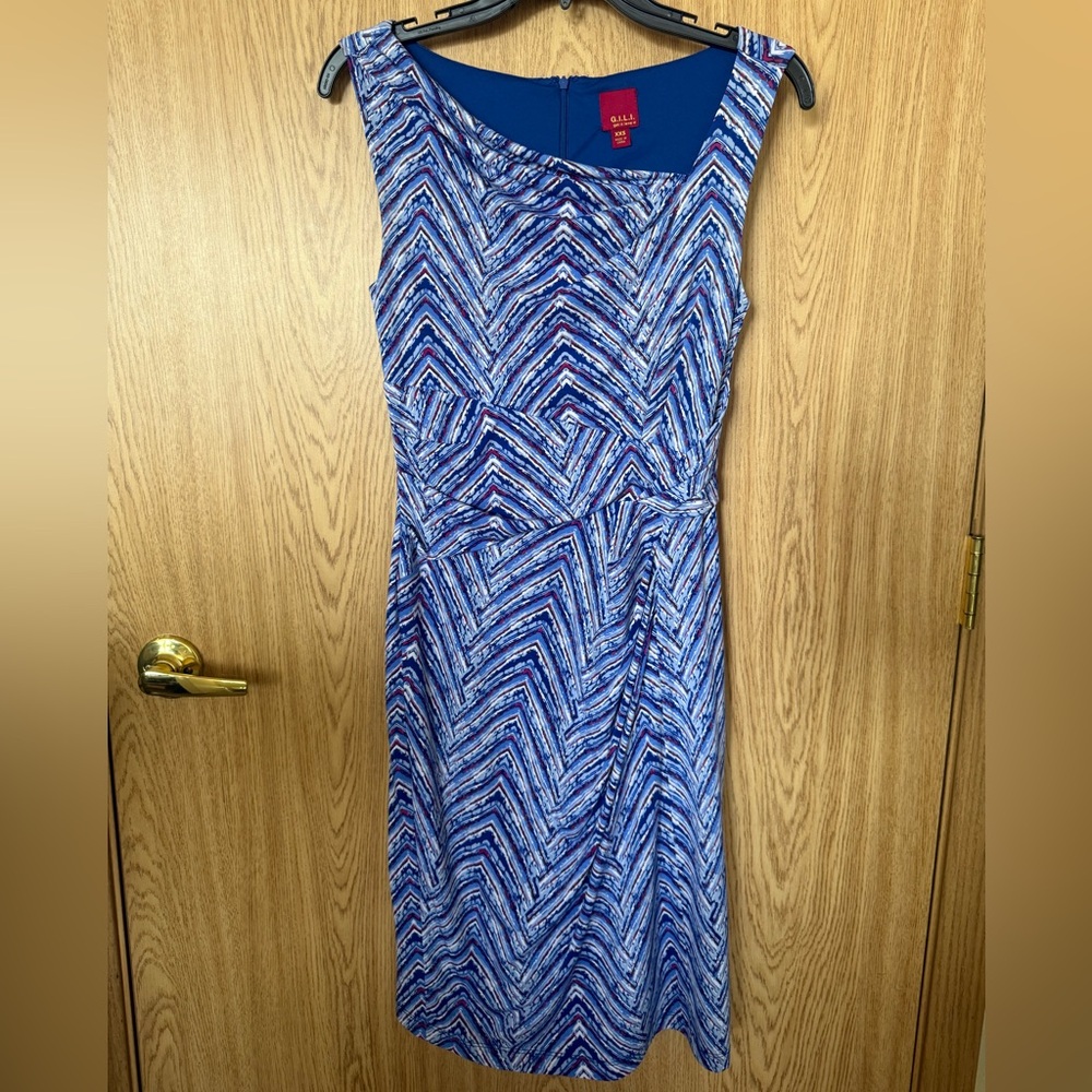 G.I.L.I. Vibrant Blue Fitted Asymmetrical Dress